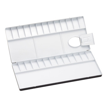 Metal case, pocket box for watercolor half-pans - Holbein - 26 pcs