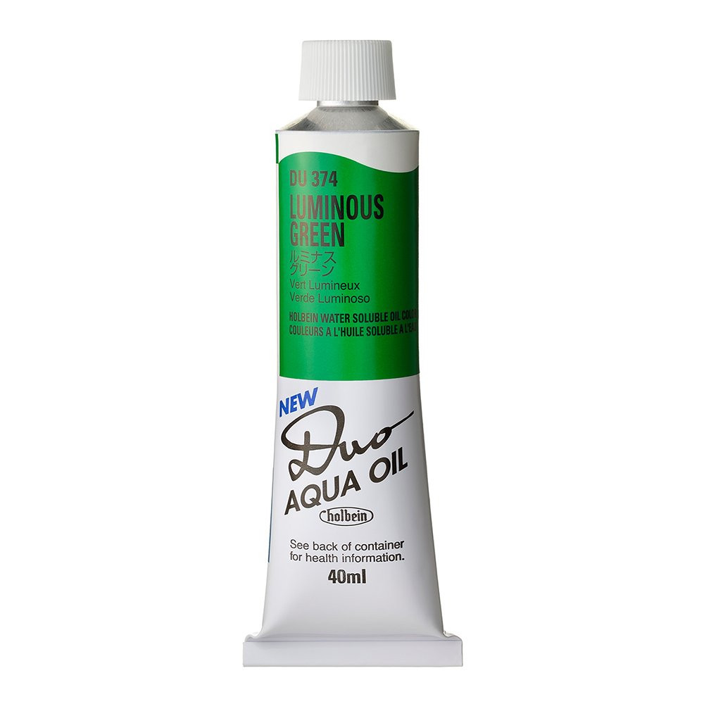 Farba olejna Duo Aqua Oil - Holbein - 374, Luminous Green, 40 ml