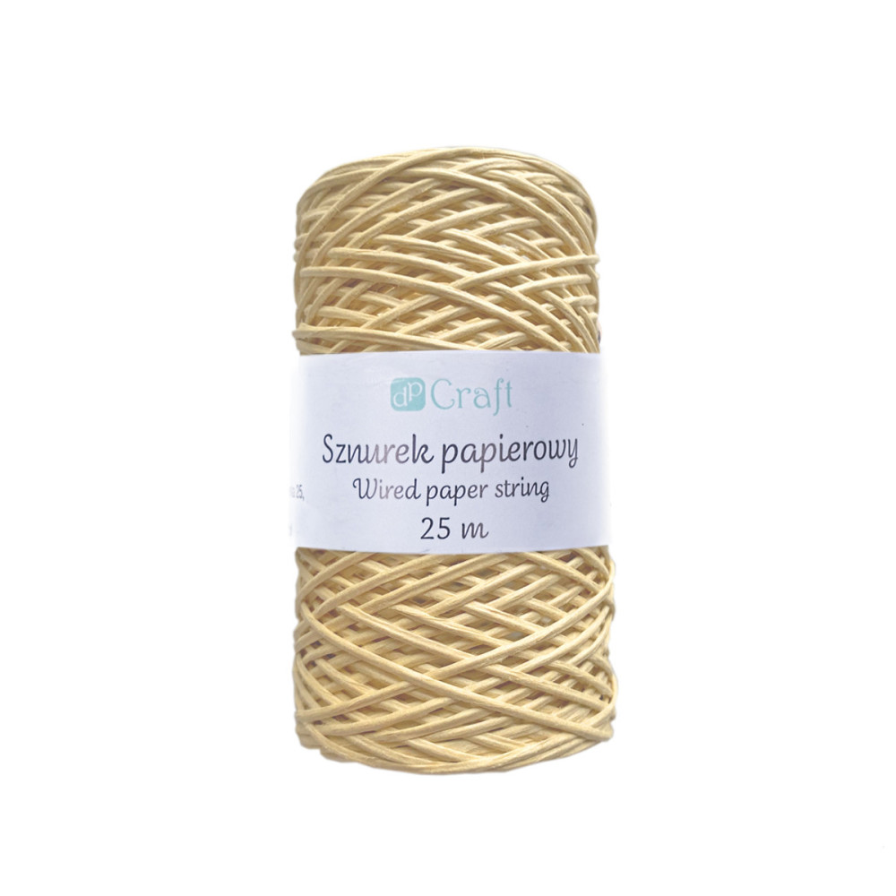Sznurek papierowy z drucikiem - DpCraft - kraft, 2 mm, 25 m