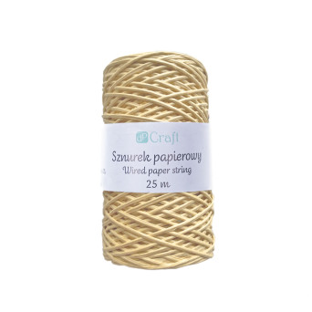Sznurek papierowy z drucikiem - DpCraft - kraft, 2 mm, 25 m