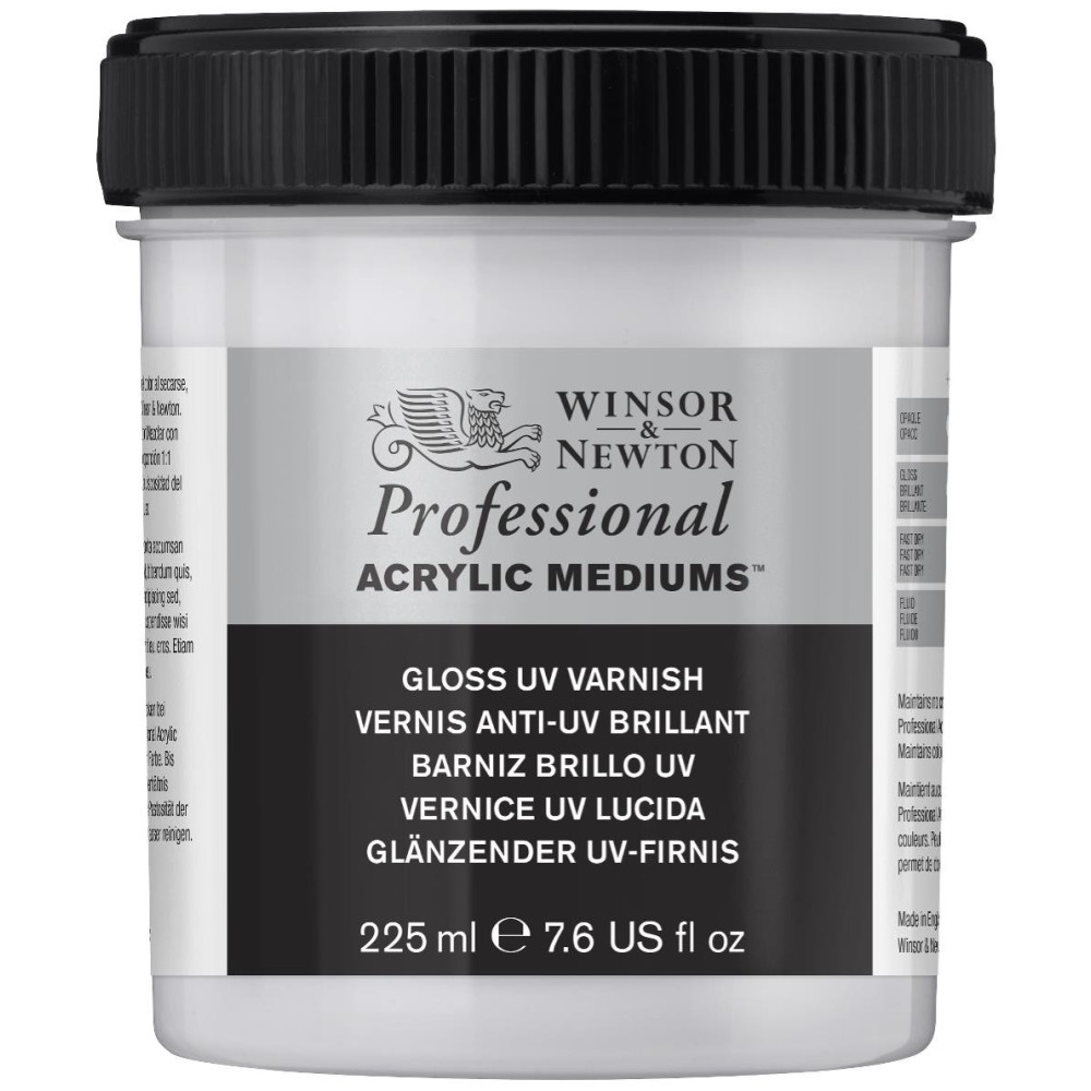 Varnish Gloss UV for acrylics Professional - Winsor & Newton, 225 ml