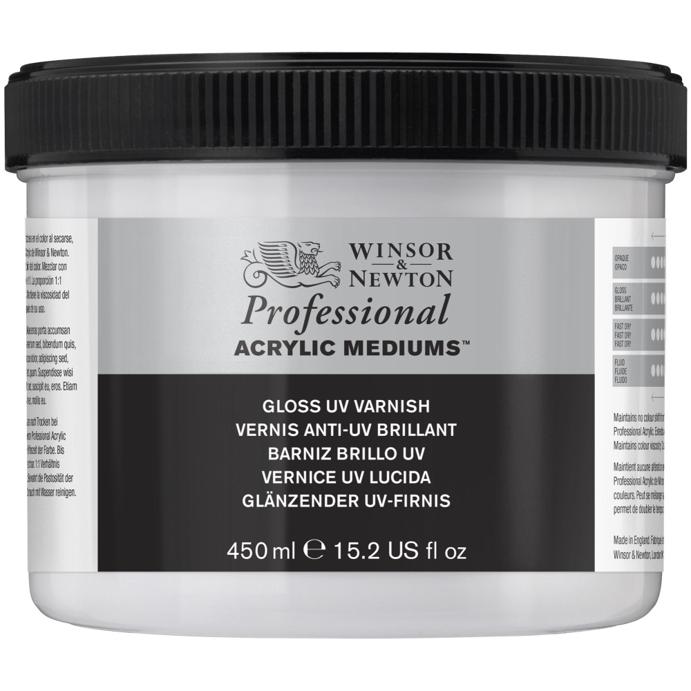 Varnish Gloss UV for acrylics Professional - Winsor & Newton, 450 ml