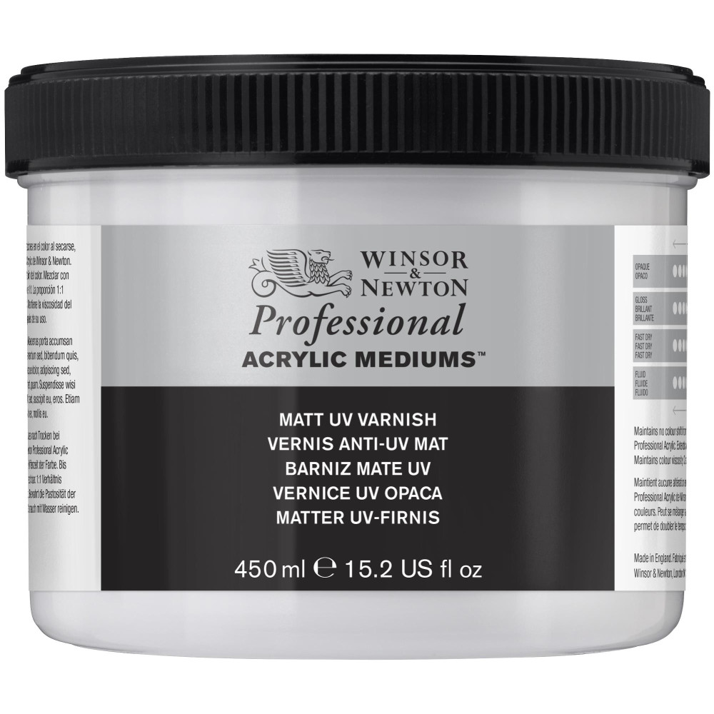 Werniks do farb akrylowych Professional - Winsor & Newton - matowy, 450 ml