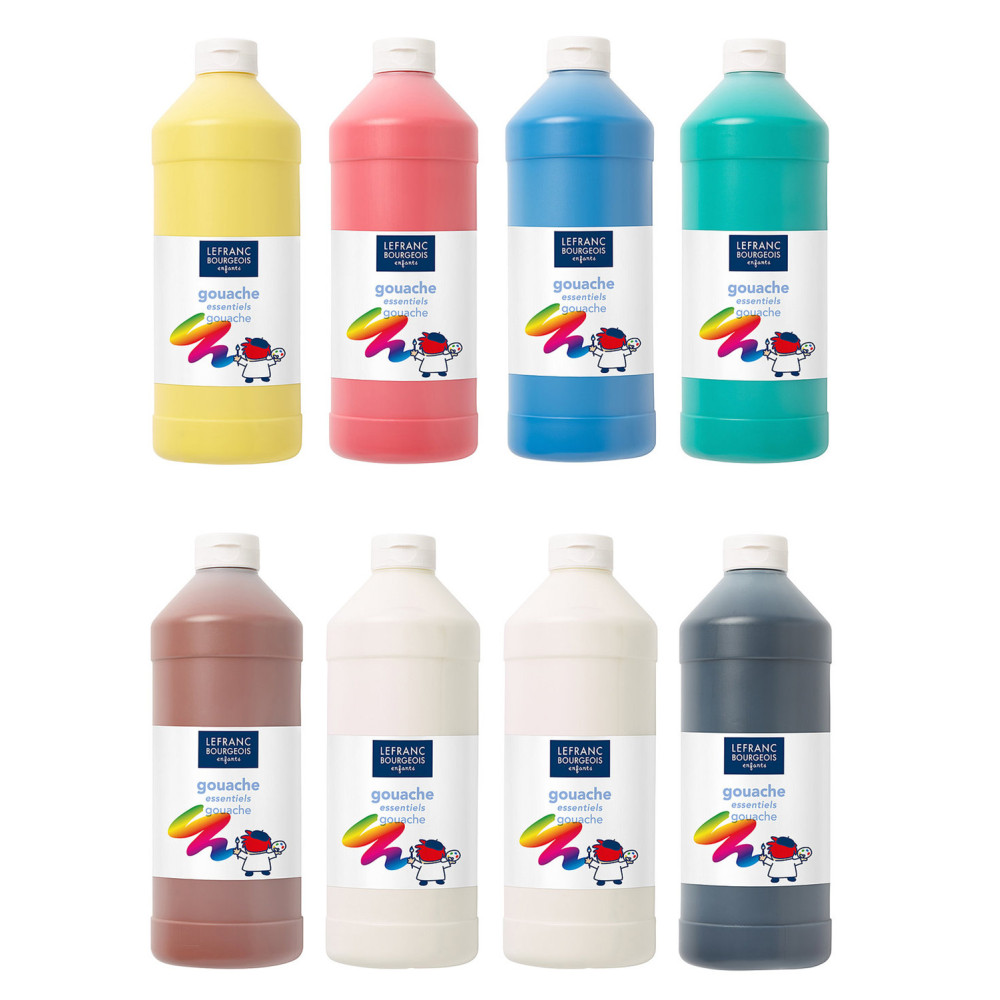Set of gouache paints for kids - Lefranc & Bourgeois - 8 pcs x 1l