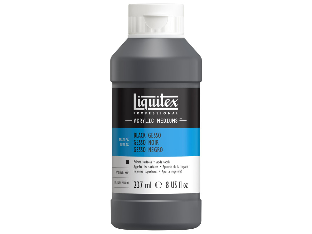 Gesso do farb akrylowych i olejnych - Liquitex - czarne, 237 ml