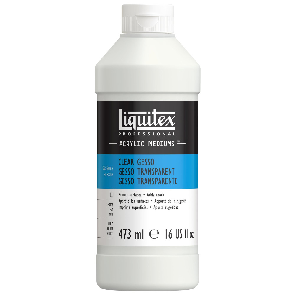 Gesso do farb akrylowych i olejnych - Liquitex - transparentne, 473 ml