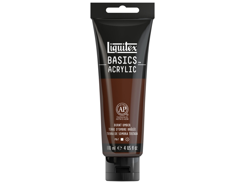 Basics Acrylic paint - Liquitex - 128, Burnt Umber, 118 ml