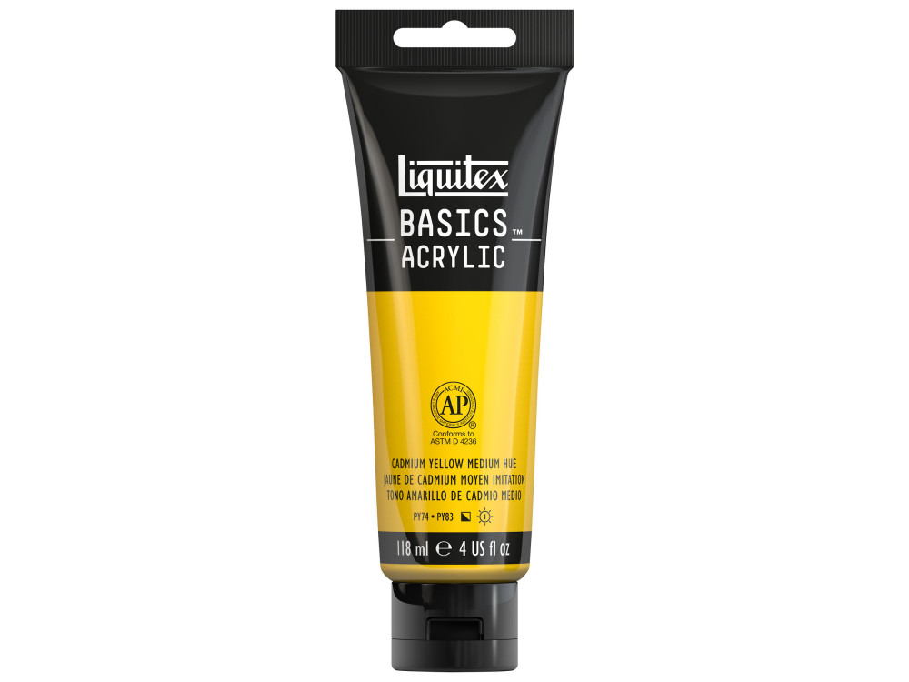 Farba akrylowa Basics Acrylic - Liquitex - 830, Cadmium Yellow Medium Hue, 118 ml