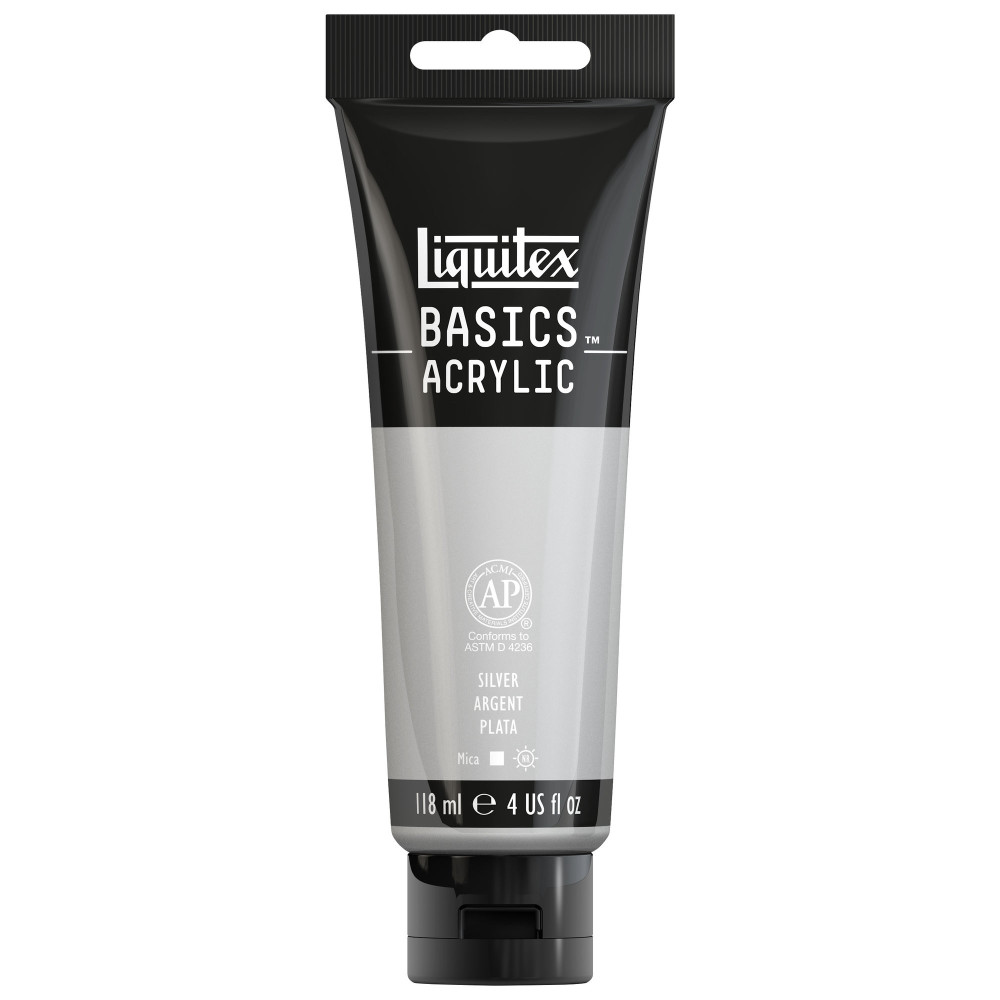 Farba akrylowa Basics Acrylic - Liquitex - 052, Silver, 118 ml