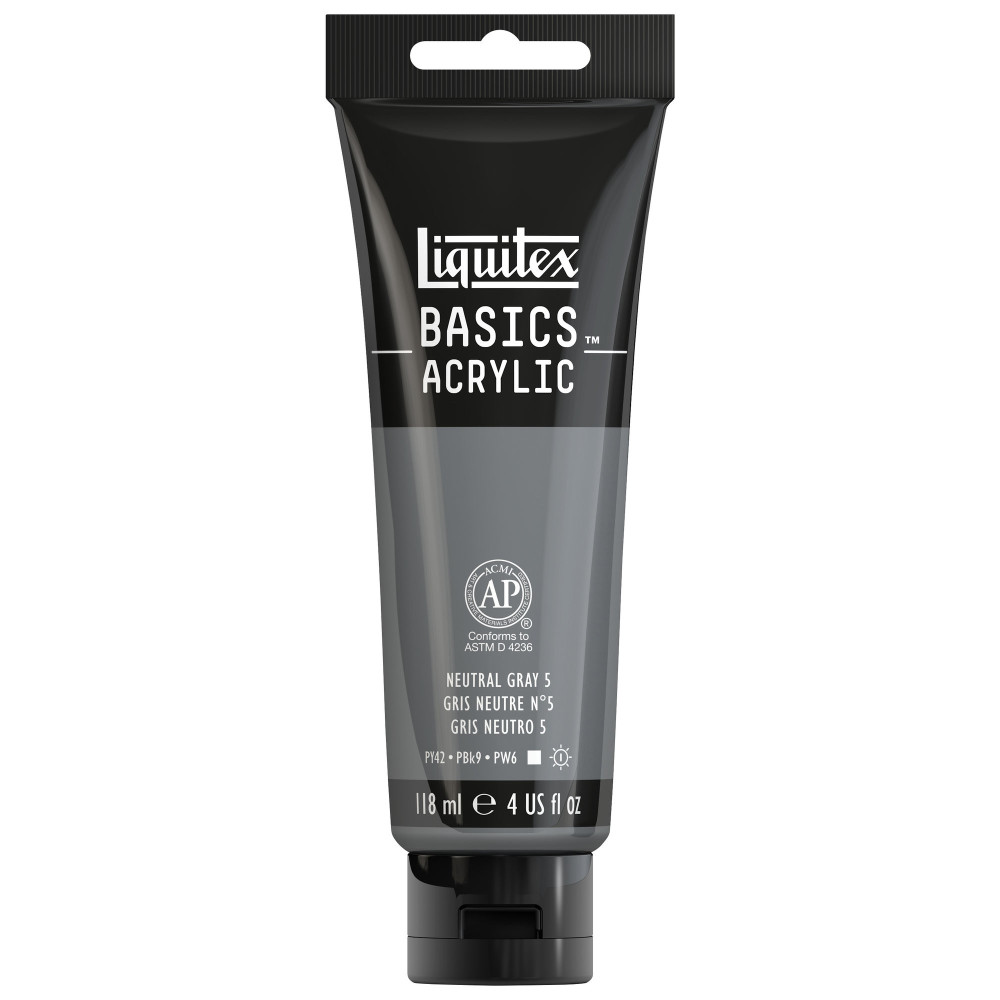 Basics Acrylic paint - Liquitex - 599, Neutral Gray 5, 118 ml