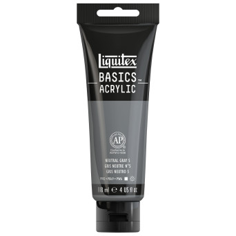 Farba akrylowa Basics Acrylic - Liquitex - 599, Neutral Gray 5, 118 ml