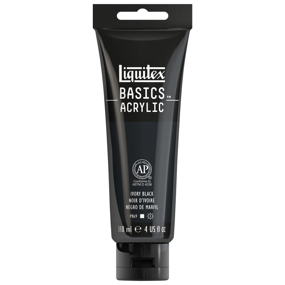Basics Acrylic paint - Liquitex - 244, Ivory Black, 118 ml