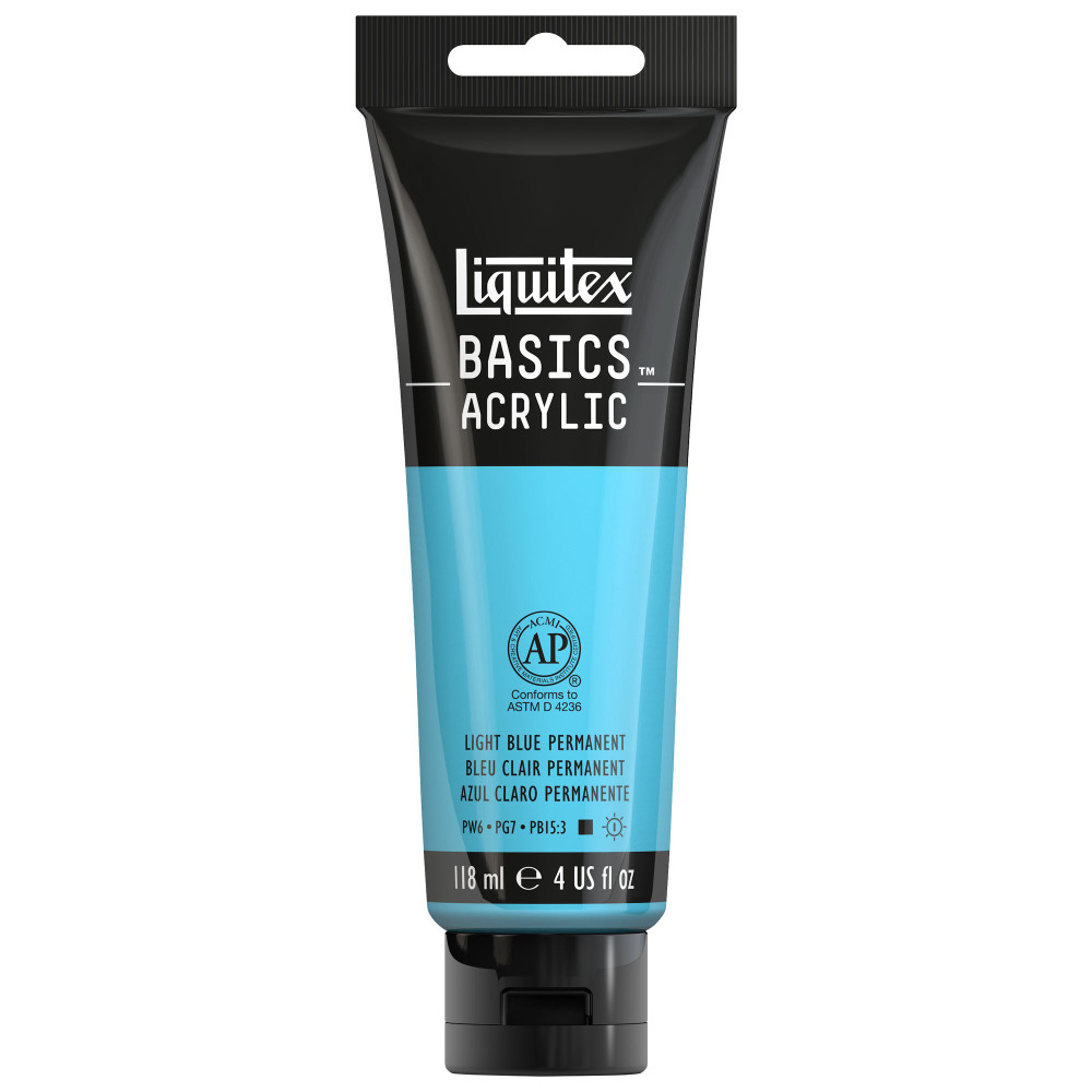 Farba akrylowa Basics Acrylic - Liquitex - 770, Light Blue Permanent, 118 ml