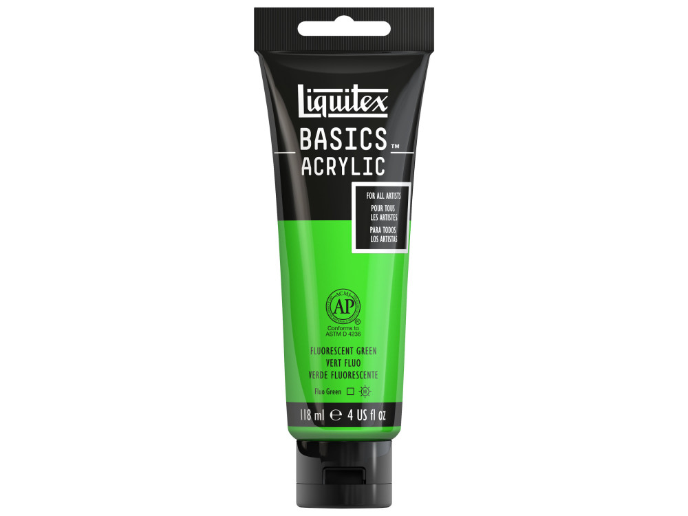 Basics Acrylic paint - Liquitex - 985, Fluorescent Green, 118 ml