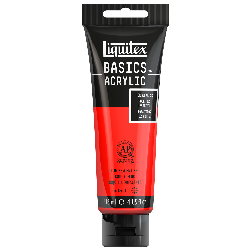 Farba akrylowa Basics Acrylic - Liquitex - 983, Fluorescent Red, 118 ml