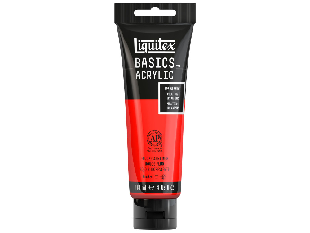 Farba akrylowa Basics Acrylic - Liquitex - 983, Fluorescent Red, 118 ml