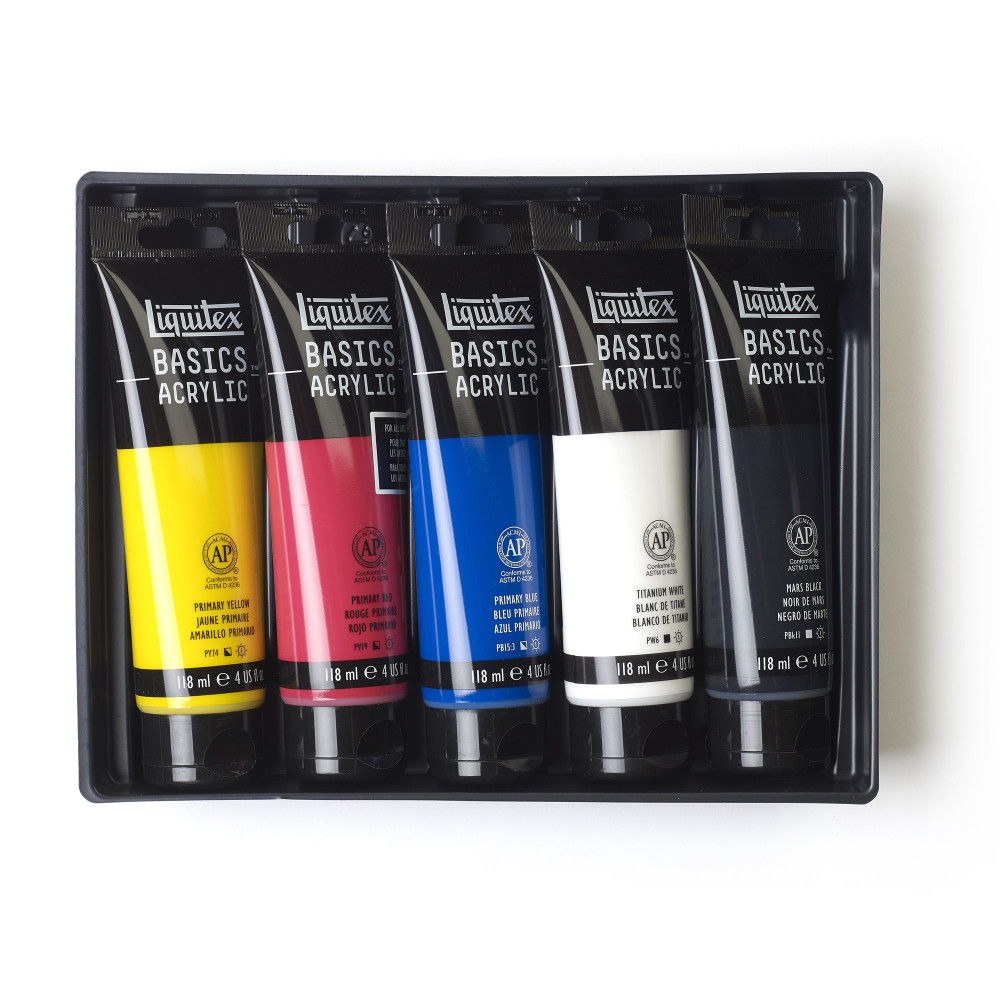 Zestaw farb Basics Acrylic - Liquitex - 5 kolorów x 118 ml
