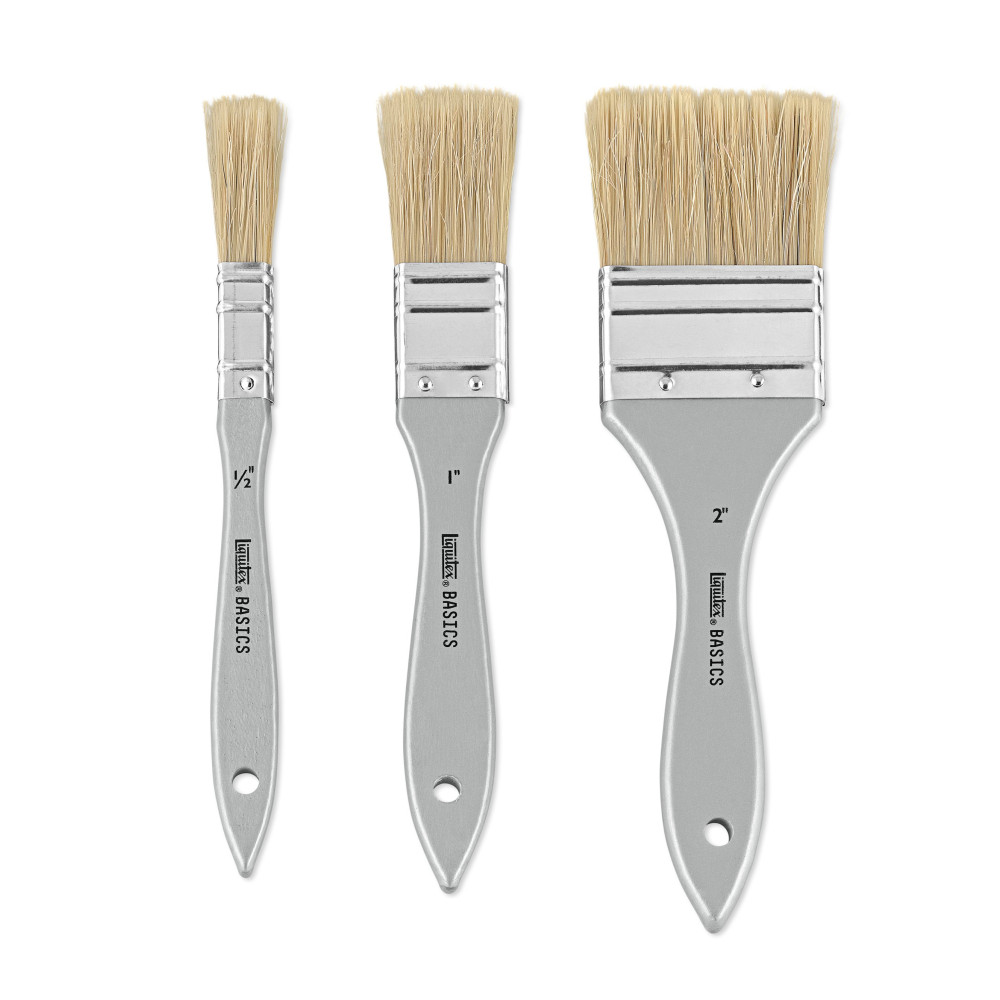Set of flat, natural Basics brushes - Liquitex - 3 pcs