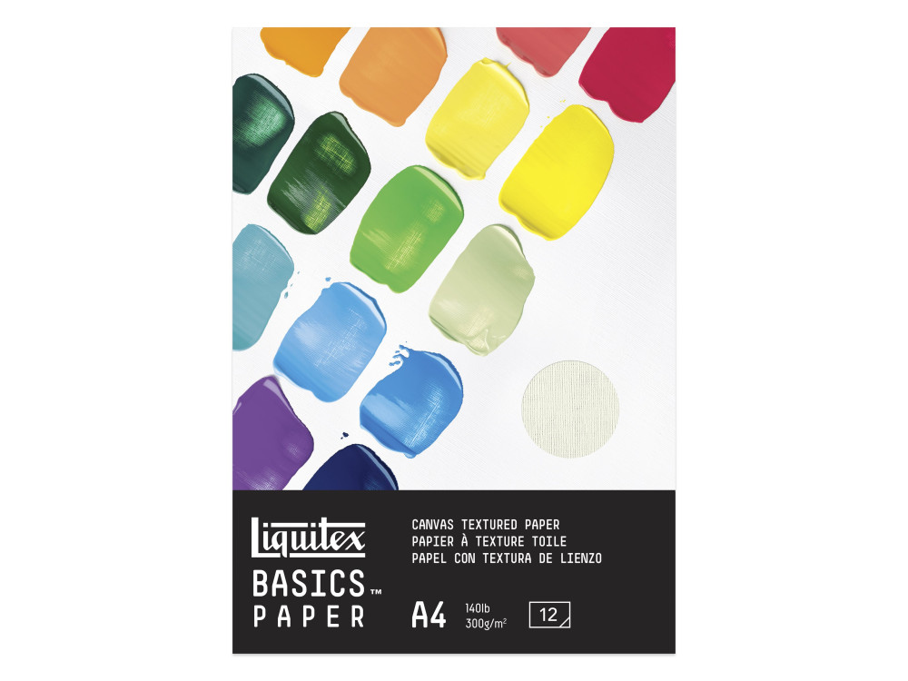 Acrylic paper pad Basics - Liquitex - canvas, A4, 300g, 12 sheets