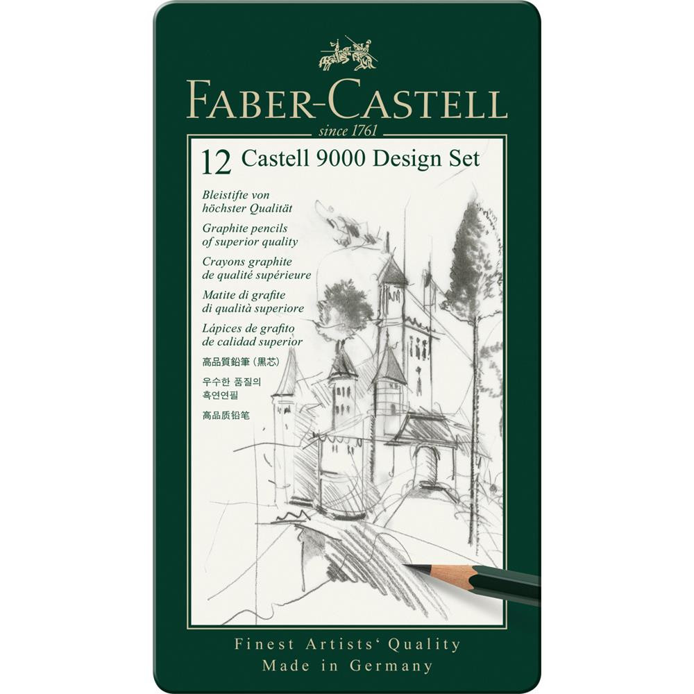 Castell 9000 graphite pencils in metal tin - Faber-Castell - 12 pcs