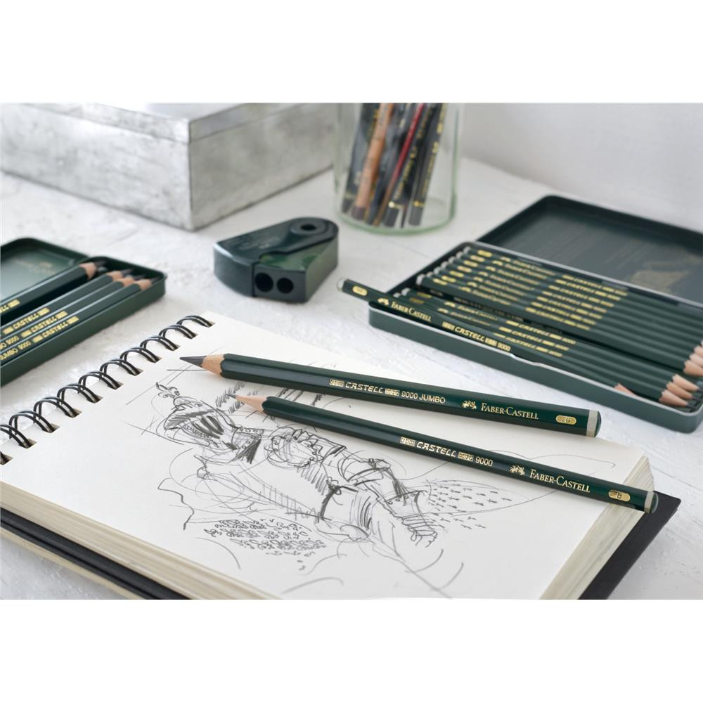 Castell 9000 graphite pencils in metal tin - Faber-Castell - 12 pcs
