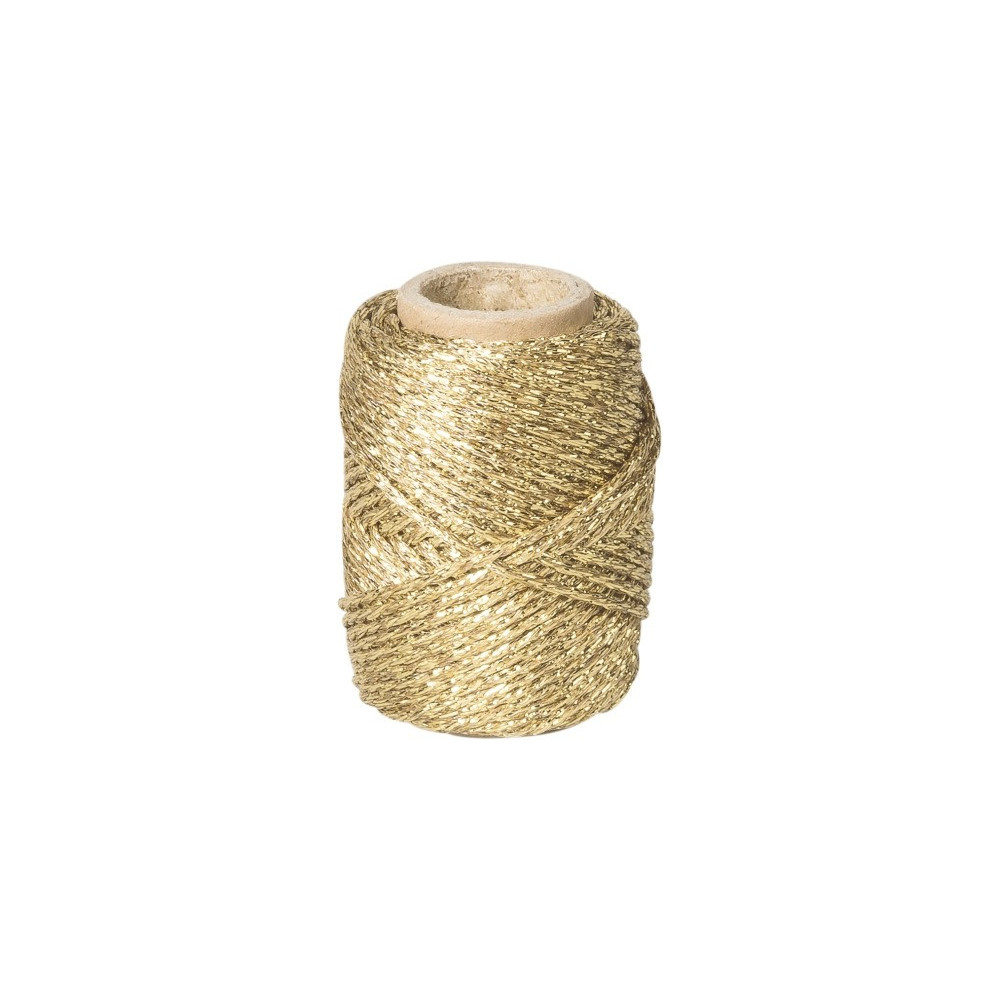 Sznurek dekoracyjny, metalizowany - złoty, 1,5 mm x 20 m