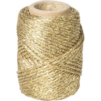 Sznurek dekoracyjny, metalizowany - złoty, 1,5 mm x 20 m