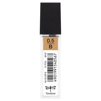 Mechanical pencil lead refills, 0,5 mm - Tombow - B, 12 pcs