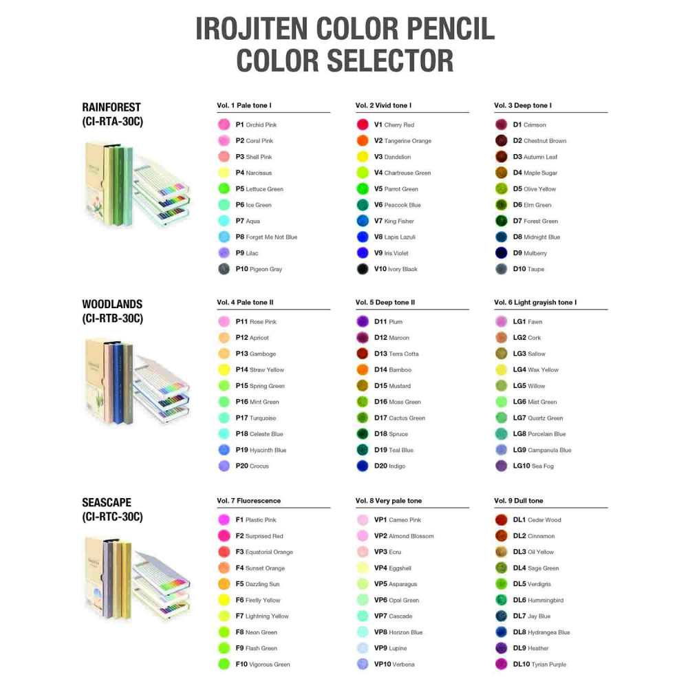 Set of color pencils Irojiten, Rainforest - Tombow - 30 pcs