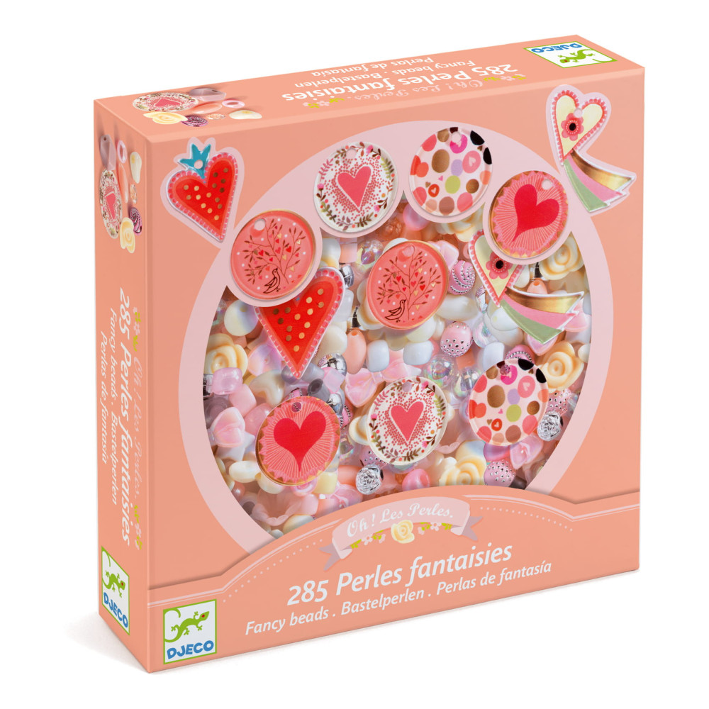 Jewelry making set for kids - Djeco - Hearts, 285 pcs