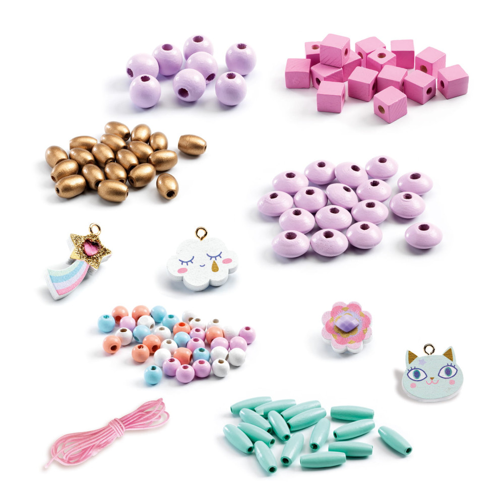 Jewelry making set for kids - Djeco - Rainbow, 400 pcs
