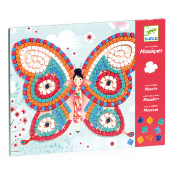 Mosaic Art by number set for kids - Djeco - Butterflies