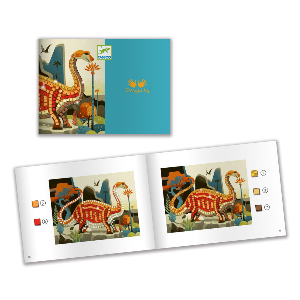 Mosaic Art by number set for kids - Djeco - Dinosaurs