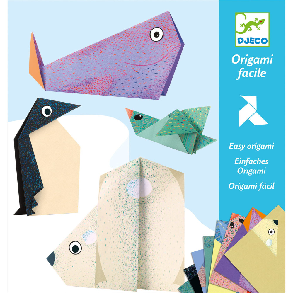 Set for origami - Djeco - Polar Animals, 24 pcs