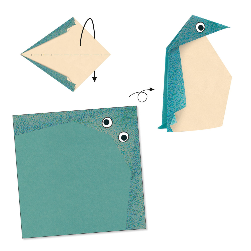 Zestaw do origami - Djeco - Zwierzęta polarne, 24 szt.