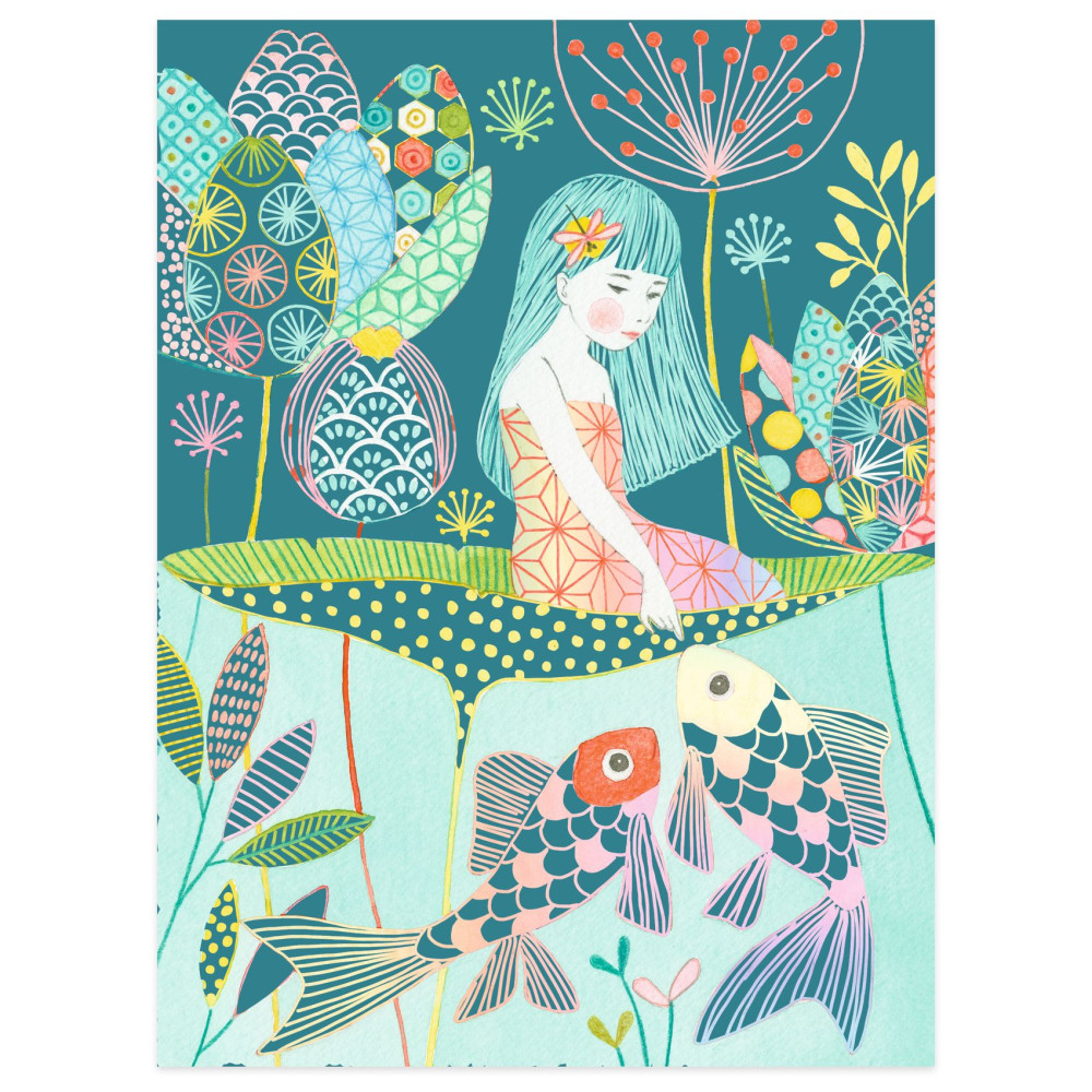 Scratch boards for children - Djeco - Enchanted Pond, 4 sheets