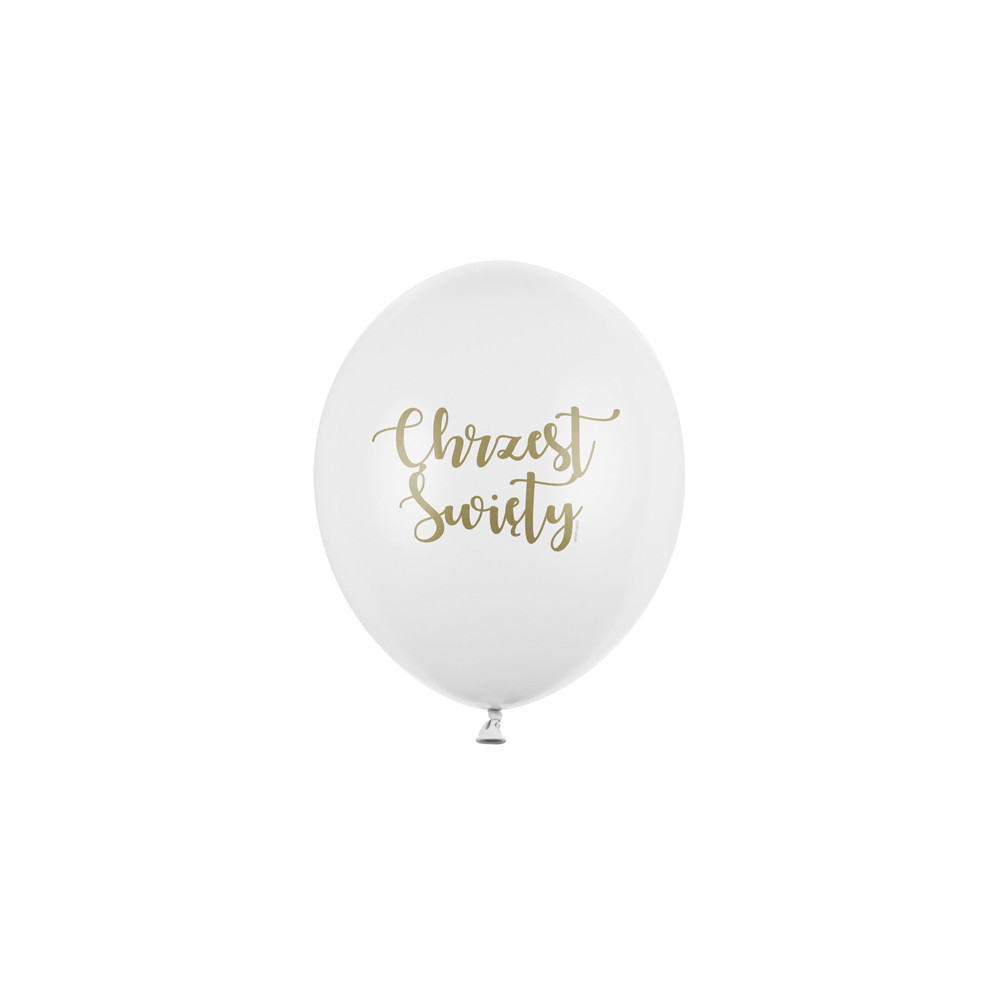 Latex balloons Holy Baptism - white, 30 cm, 6 pcs