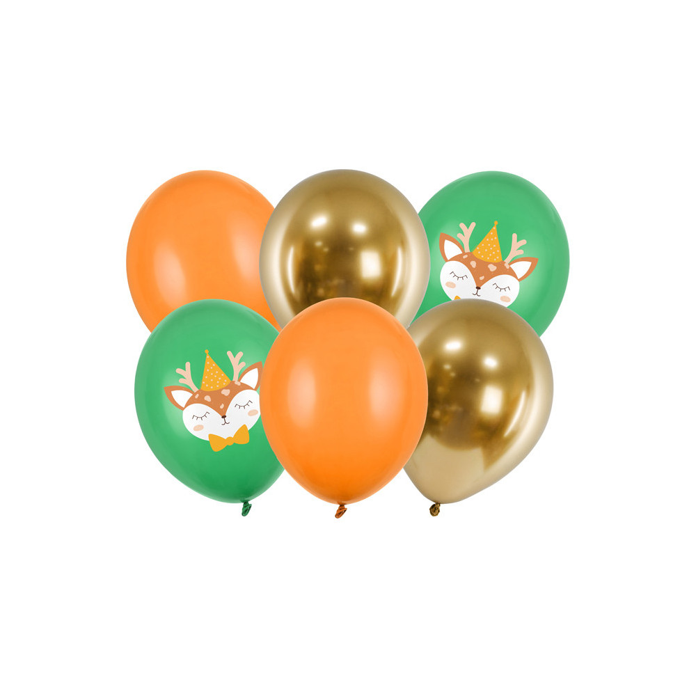 Balony lateksowe Jelonek - kolorowe, 30 cm, 6 szt.