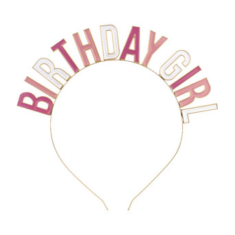 Headband Birthday Girl - pink