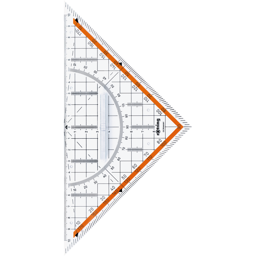 Ekierka geometryczna Centro z uchwytem - Rotring - 22 cm/45