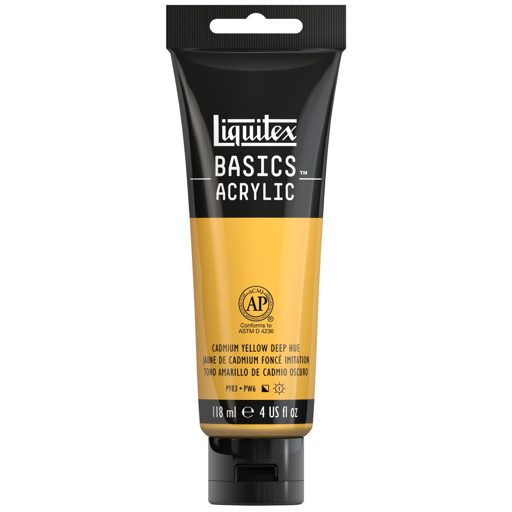 Farba akrylowa Basics Acrylic - Liquitex - 163, Cadmium Yellow Deep Hue, 118 ml