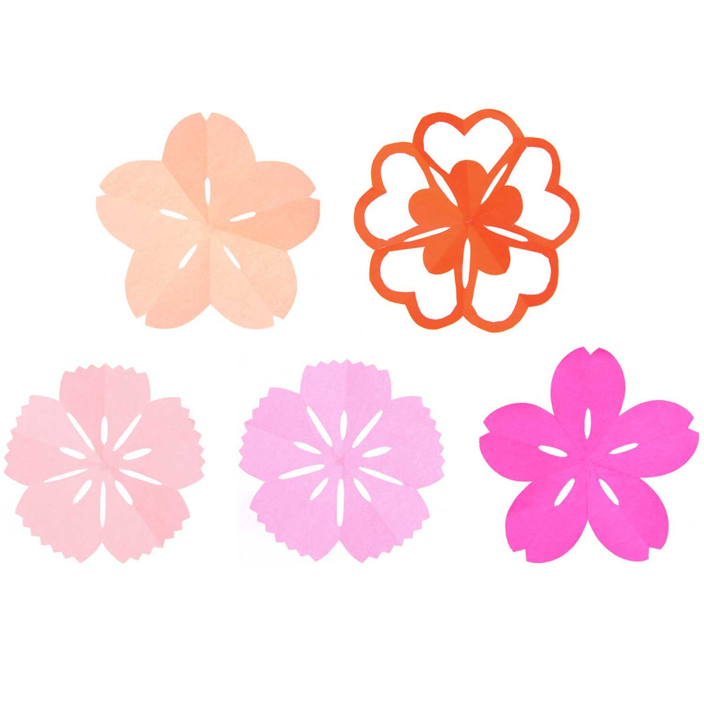 Papier origami Sakura Flowers z szablonami - Paper Poetry - 80 g, 50 ark.