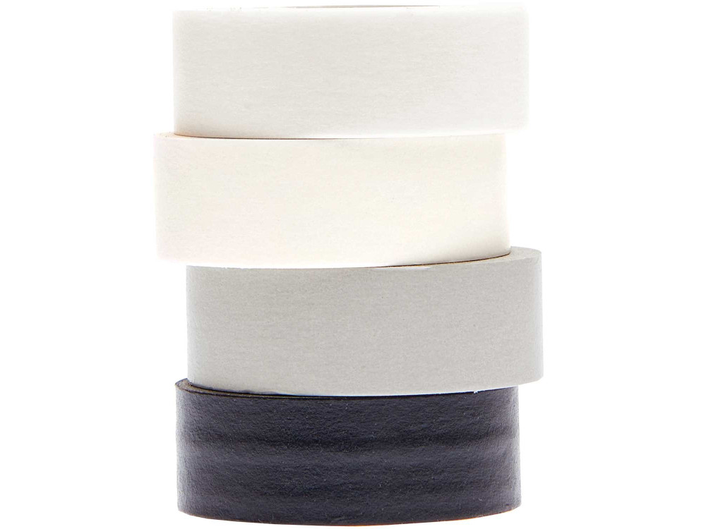 Set of washi tapes Black & White - Paper Poetry - 1,5 x 10 m, 4 pcs