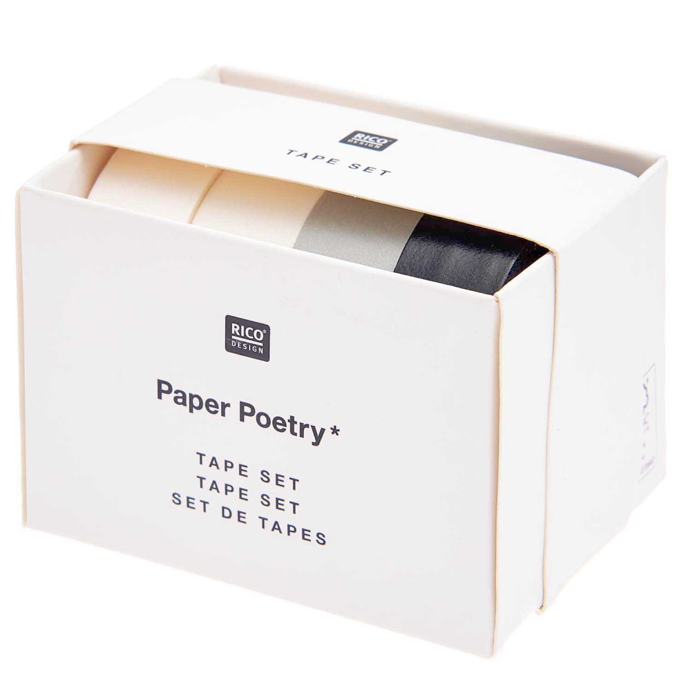 Set of washi tapes Black & White - Paper Poetry - 1,5 x 10 m, 4 pcs