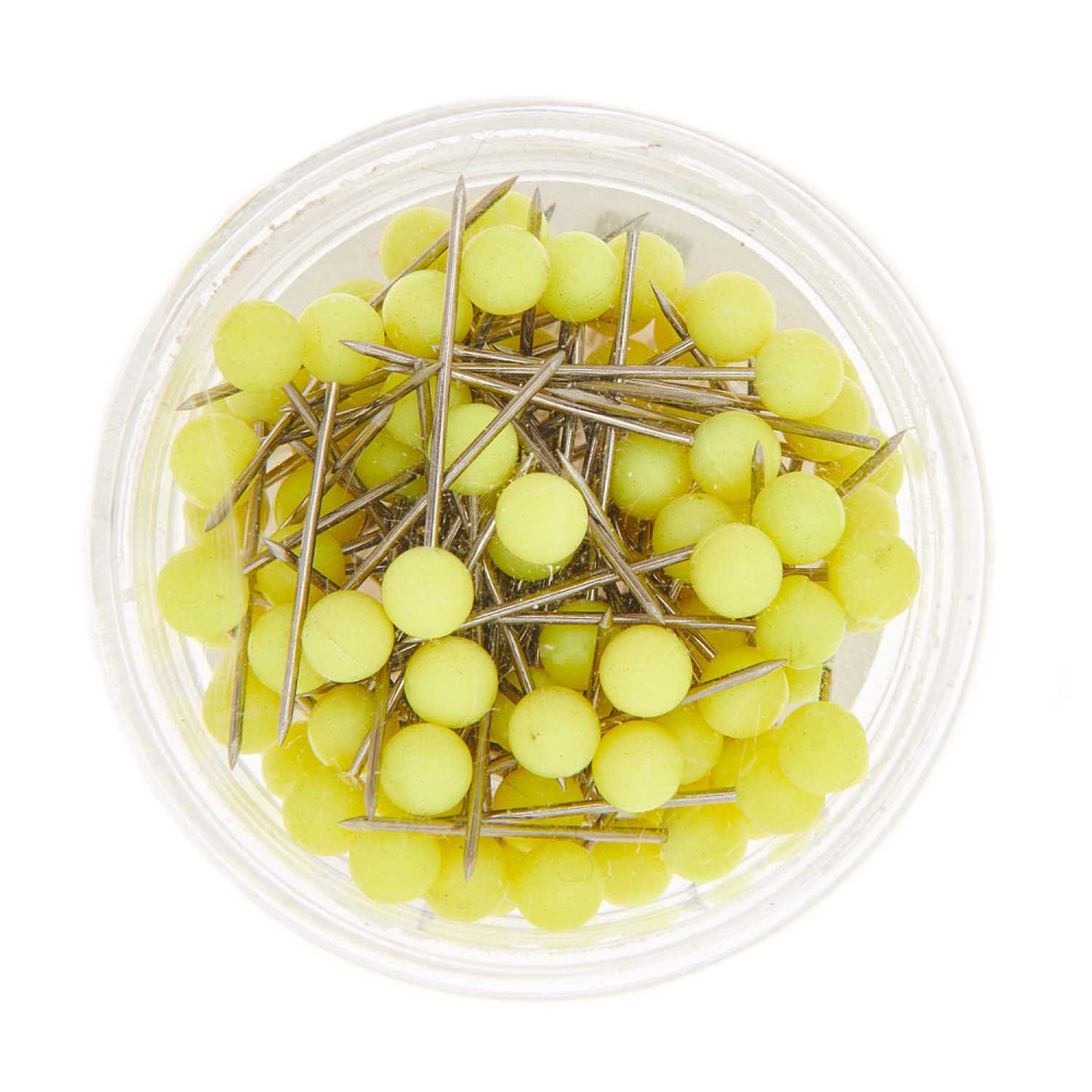 Decorative pins - Rico Design - Neon Yellow, 16 mm, 100 pcs.