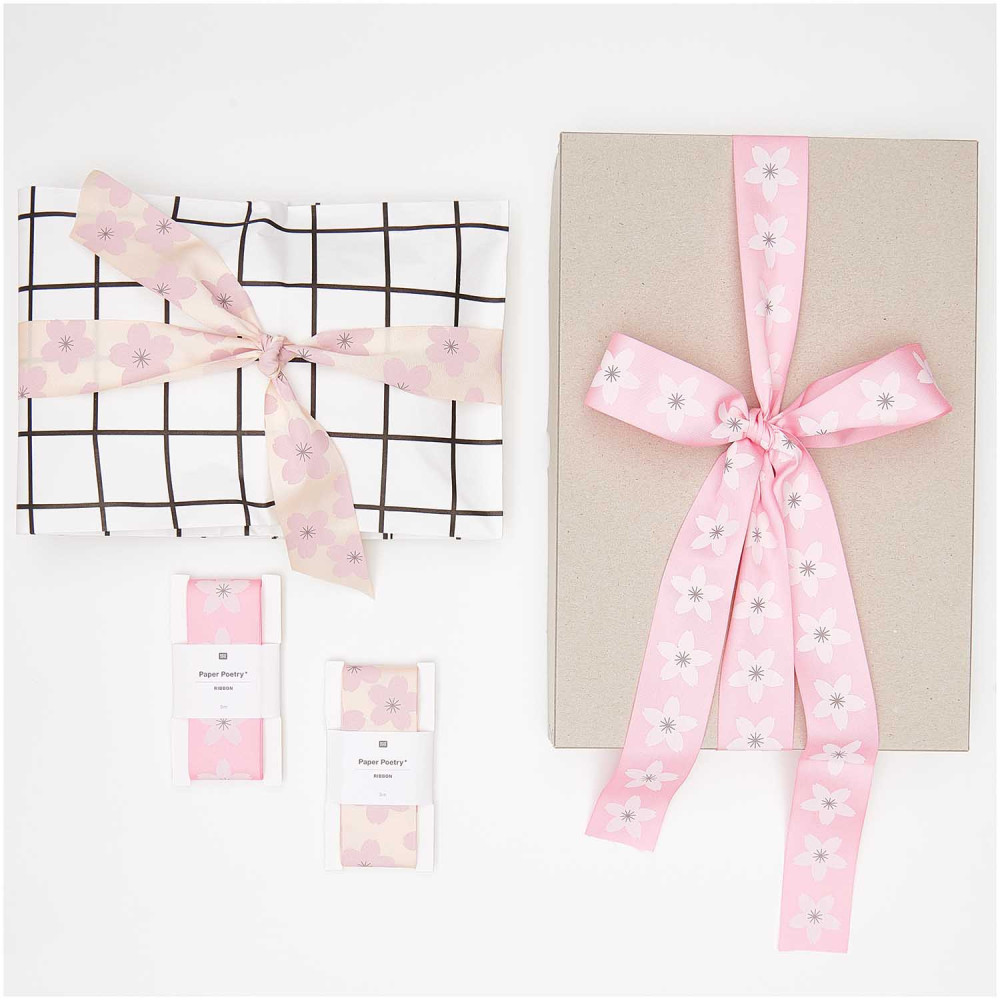 Wstążka taftowa Sakura - Paper Poetry - Powder, 38 mm x 3 m