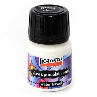 Paint for porcelain and glass - Pentart - White, 30 ml