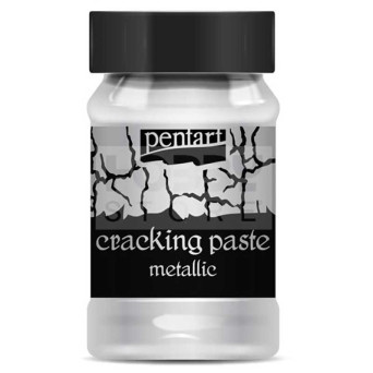 Pasta pękająca Cracking Paste do decoupage - Pentart - srebrna, 100 ml