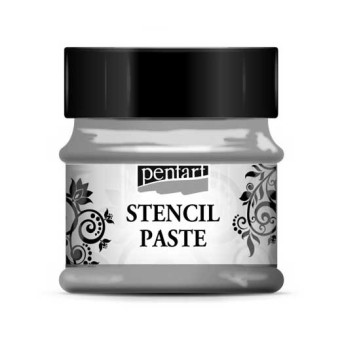 Stencil Paste - Pentart - metallic silver, 50 ml