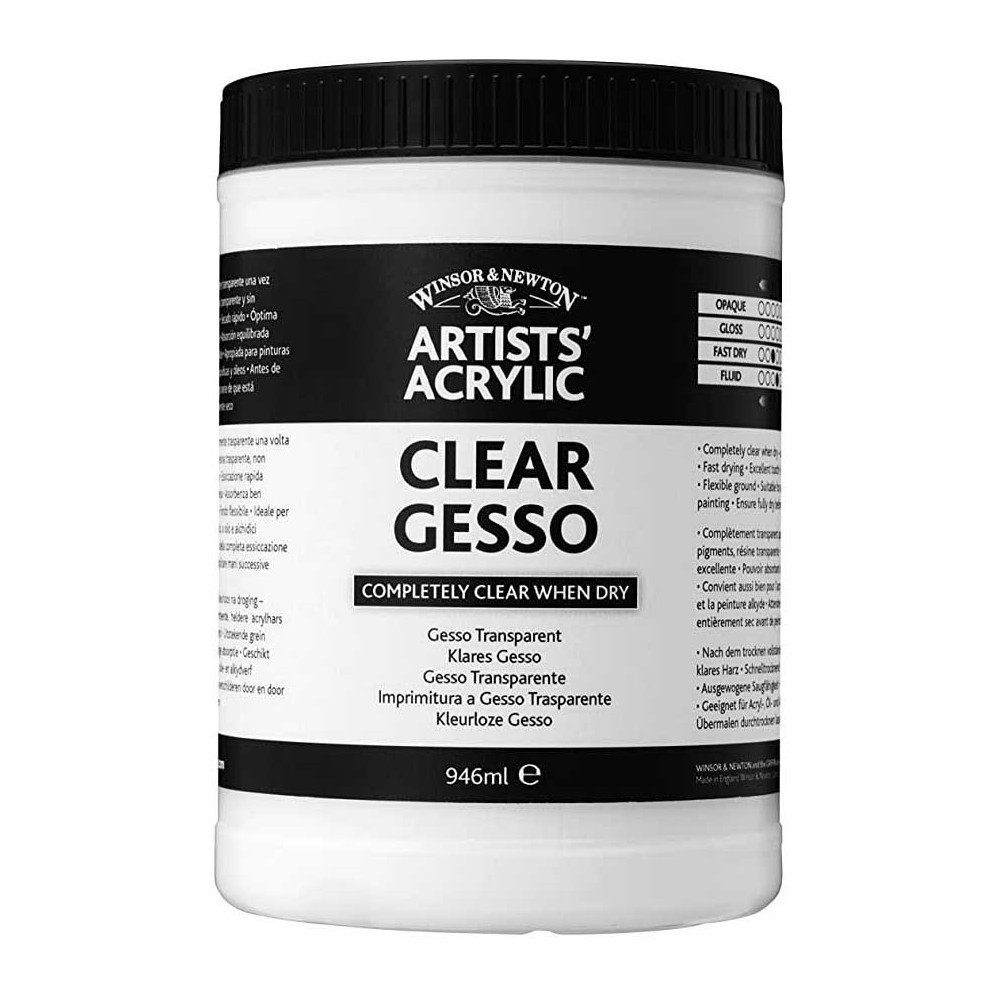 Clear Gesso for oils and acrylics - Winsor & Newton - 946 ml